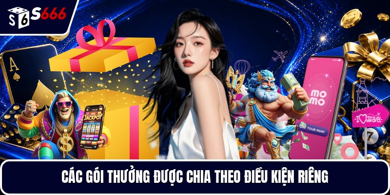 Các gói thưởng được chia theo điều kiện riêng